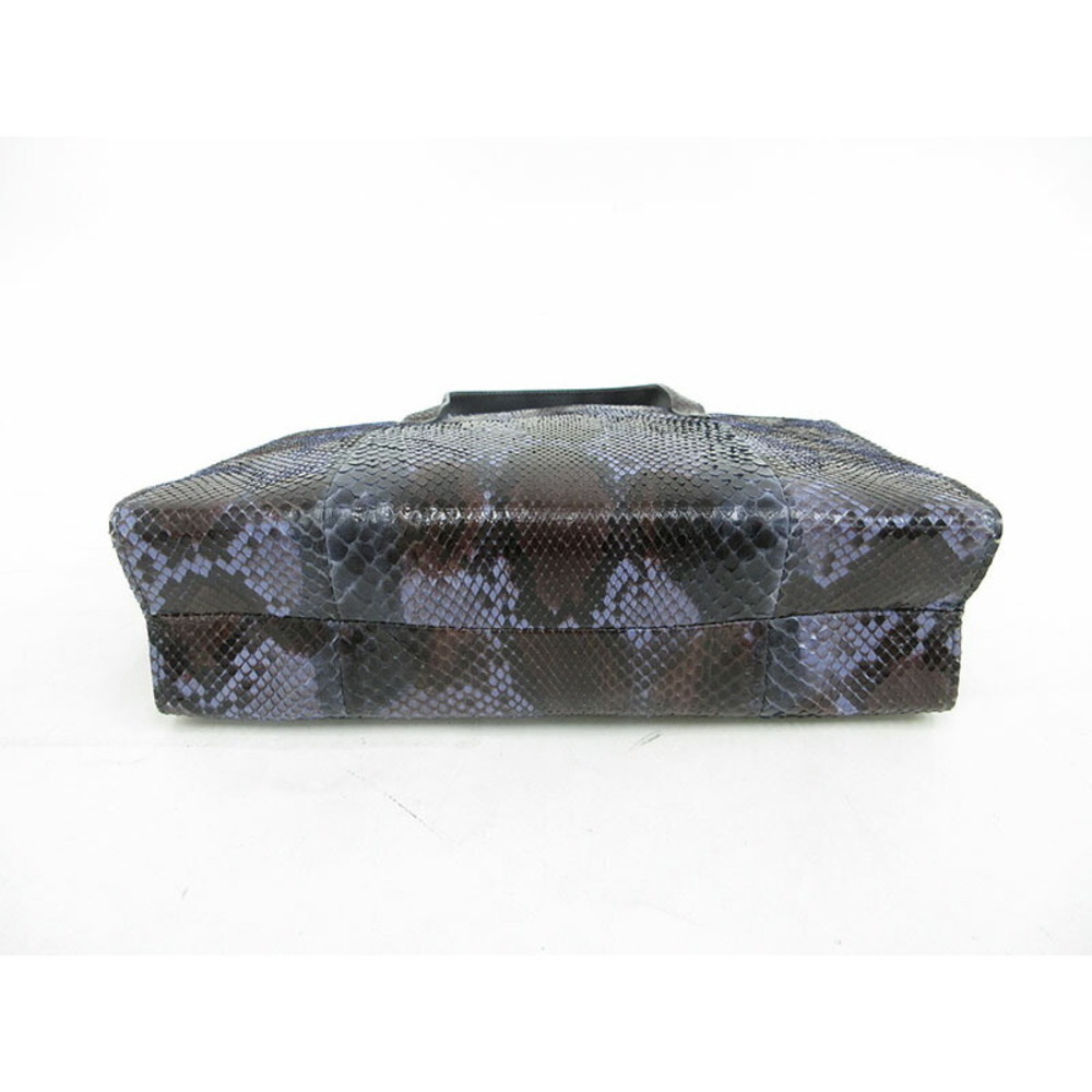 Gucci Handbag Python Leather Brown Blue - image 4